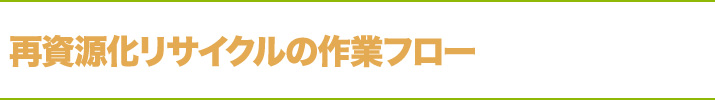 再資源化リサイクルの作業フロー